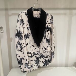 RACHEL Rachel Roy Black and White Floral Blazer